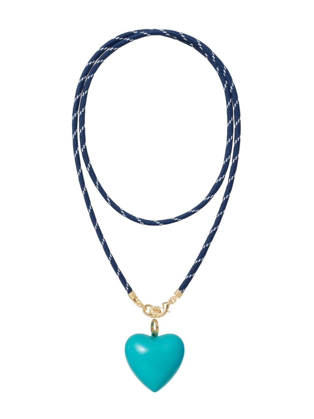 Roxanne Assoulin Long Happy Cord Charm
Necklace Navy Cord Dark Turquoise Charm